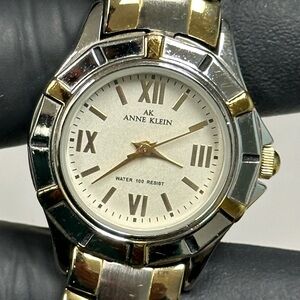 Anne Klein Y121E Roman Numeral Dial Two-Tone Stainless Steel 30mm Ladies’ Watch